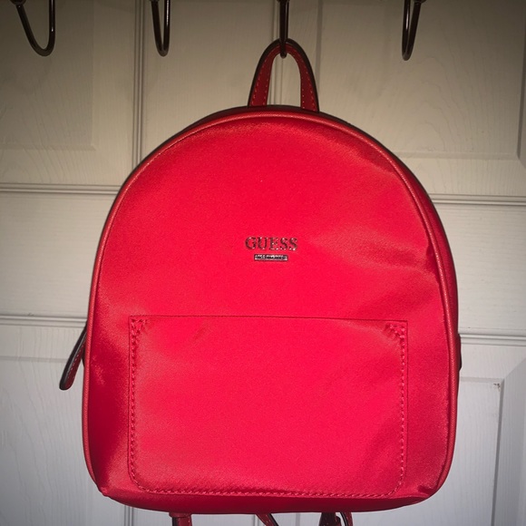 guess red backpack